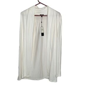New Talbots womens open front Blouse Cream XSmall L/S BNWT